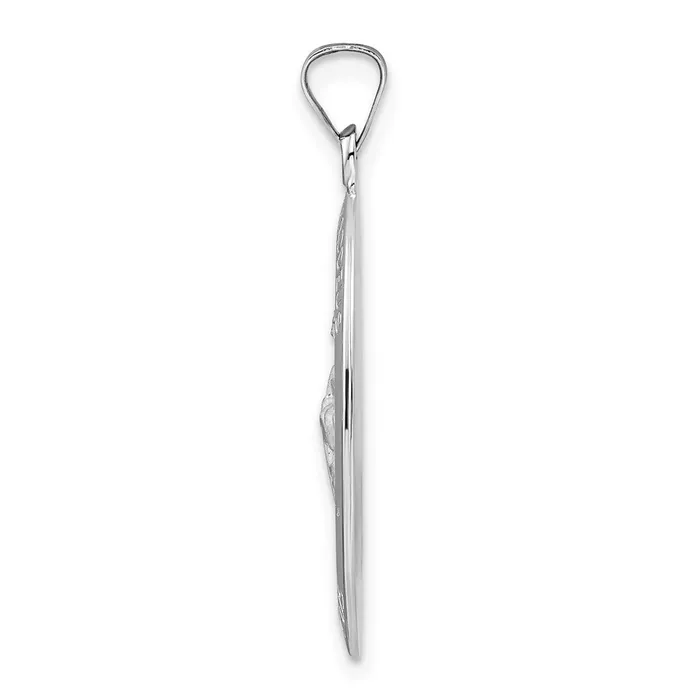 Necklaces Goldia 14k White Gold Polished St Jude Oval Solid Medal Pendant