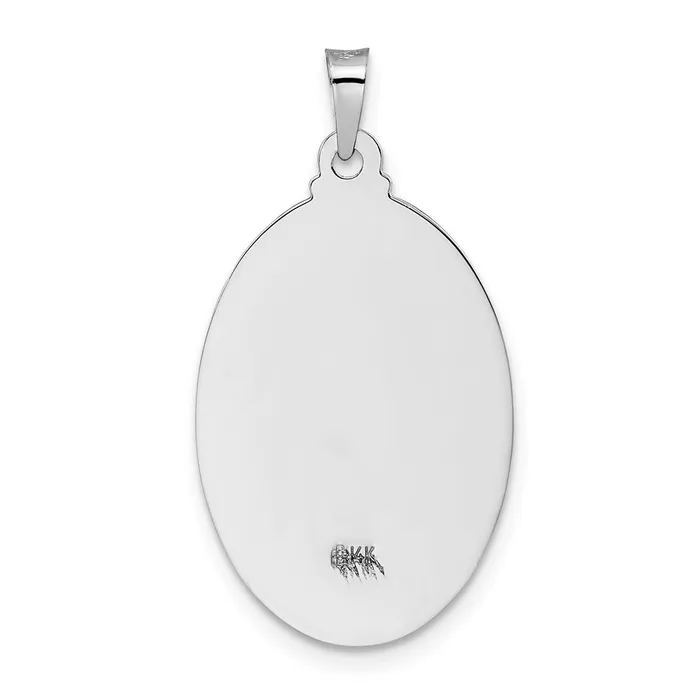 Necklaces Goldia 14k White Gold Polished St Jude Oval Solid Medal Pendant