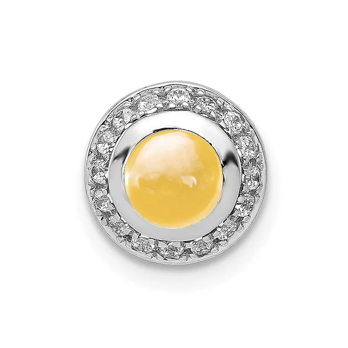 Necklaces Goldia 14k White Gold Real Diamond u0026 Cabochon 91 Citrine Halo Chain Slide Necklaces Goldia 14k White Gold Real Diamond u0026 Cabochon 91 Citrine Halo Chain Slide