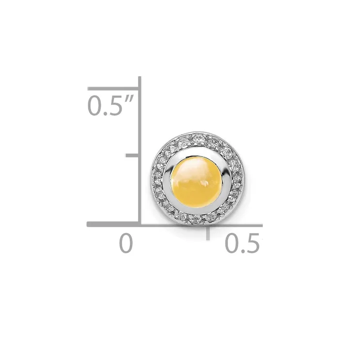 Necklaces Goldia 14k White Gold Real Diamond u0026 Cabochon 91 Citrine Halo Chain Slide