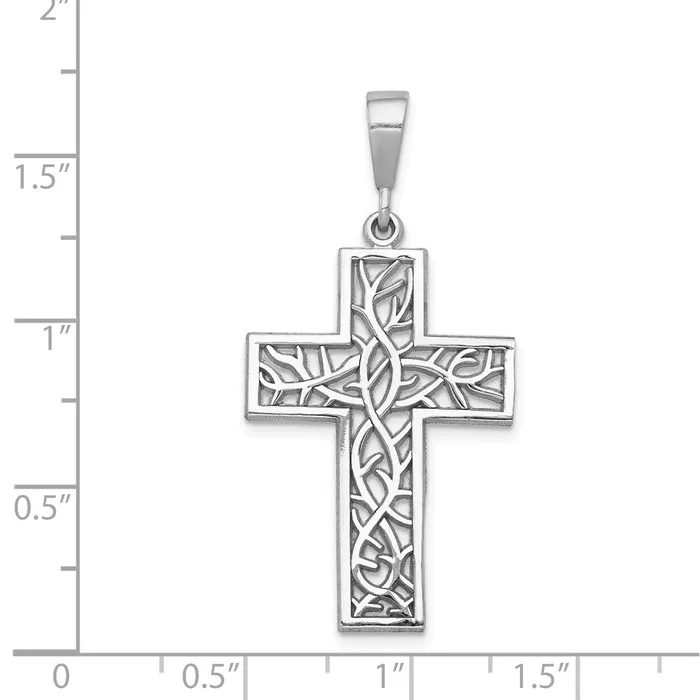 Necklaces Goldia 14k White Gold Thorn Cross Pendant