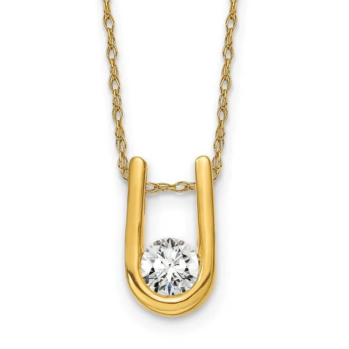 Necklaces Goldia 14k Yellow Gold 13 Ct Lab Grown Diamond VSSI G 18 inch UShape Pendant Necklace Necklaces Goldia 14k Yellow Gold 13 Ct Lab Grown Diamond VSSI G 18 inch UShape Pendant Necklace
