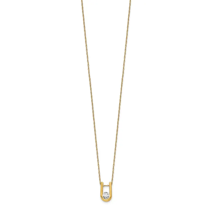 Necklaces Goldia 14k Yellow Gold 13 Ct Lab Grown Diamond VSSI G 18 inch UShape Pendant Necklace