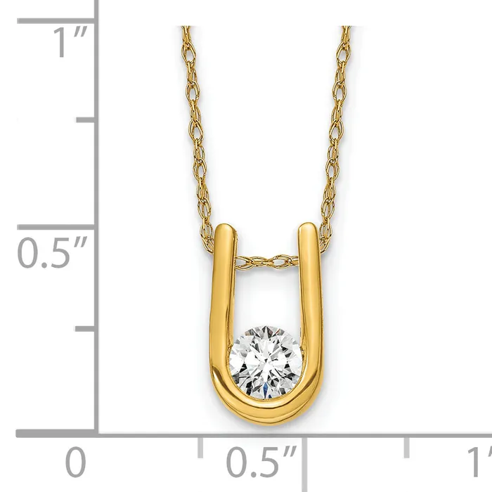 Necklaces Goldia 14k Yellow Gold 13 Ct Lab Grown Diamond VSSI G 18 inch UShape Pendant Necklace