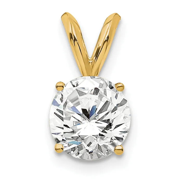 Necklaces Goldia 14k Yellow Gold 34 Ct Certified Lab Grown Diamond VSSI G Round Four Prong Solitaire Pendant Necklaces Goldia 14k Yellow Gold 34 Ct Certified Lab Grown Diamond VSSI G Round Four Prong Solitaire Pendant
