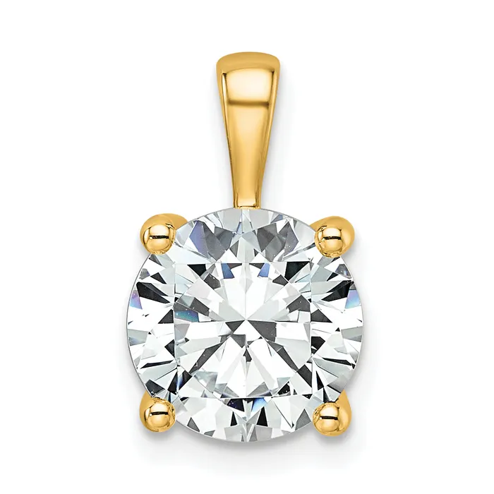 Necklaces Goldia 14k Yellow Gold 3 Ct Certified Lab Grown Diamond VSSI G Round Four Prong Pendant Necklaces Goldia 14k Yellow Gold 3 Ct Certified Lab Grown Diamond VSSI G Round Four Prong Pendant