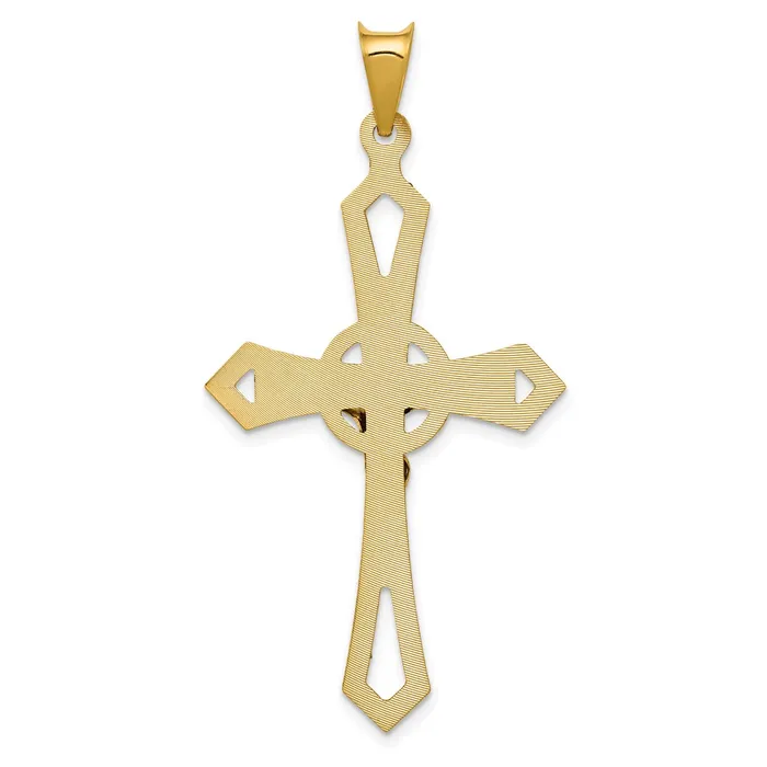 Necklaces Goldia 14k Yellow Rhodium Gold and Rhodium Crucifix Cross Pendant