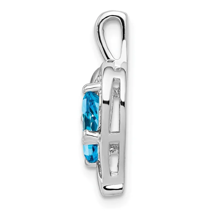 Necklaces Goldia Sterling Silver Rhodiumplated Blue Topaz Diamond Pendant