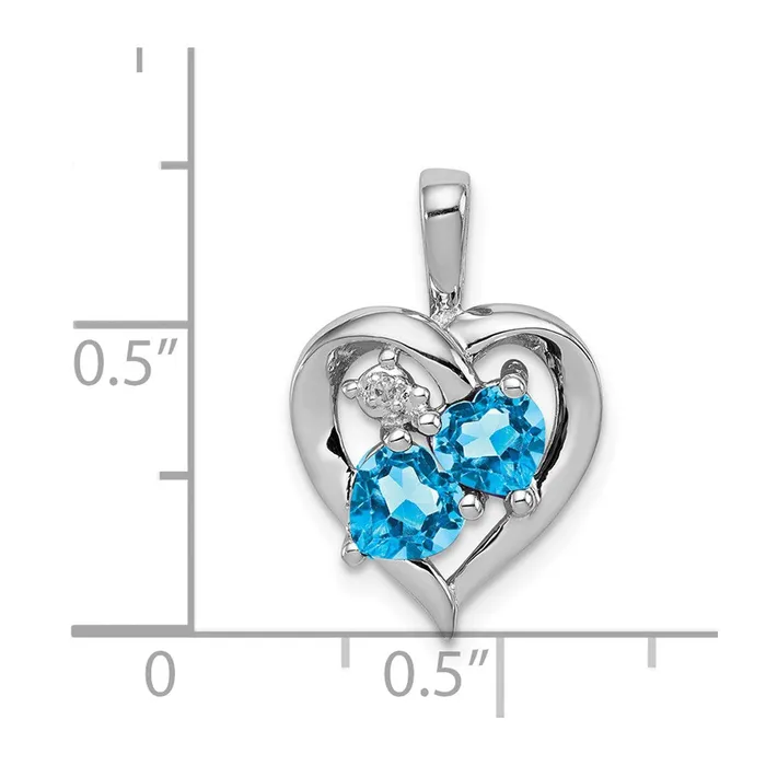 Necklaces Goldia Sterling Silver Rhodiumplated Blue Topaz Diamond Pendant