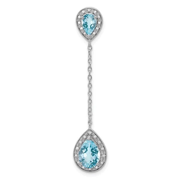 Necklaces Goldia Sterling Silver Rhodiumplated Diamond Light Swiss Blue Pendant Necklaces Goldia Sterling Silver Rhodiumplated Diamond Light Swiss Blue Pendant