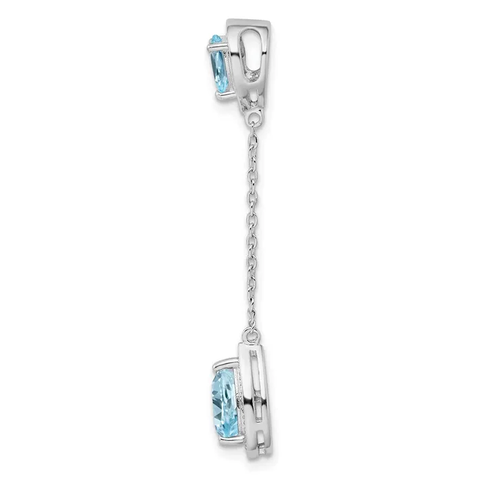 Necklaces Goldia Sterling Silver Rhodiumplated Diamond Light Swiss Blue Pendant