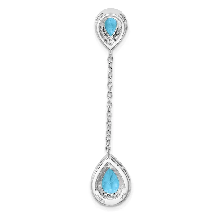 Necklaces Goldia Sterling Silver Rhodiumplated Diamond Light Swiss Blue Pendant