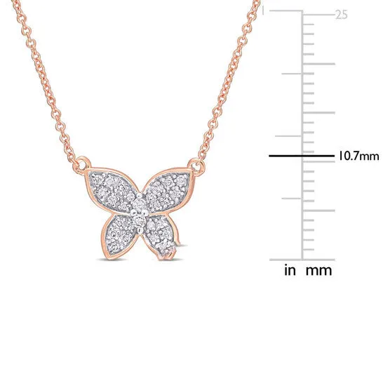 Necklaces JMS always Original AMOUR 18 CT TDW Diamond Butterfly Pendant with Chain In 10K Rose Gold Necklaces JMS always Original AMOUR 18 CT TDW Diamond Butterfly Pendant with Chain In 10K Rose Gold