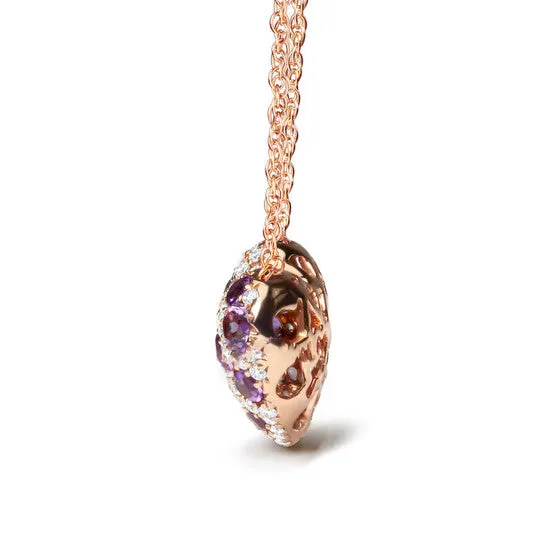 Necklaces JMS always Original Haus of Brilliance 18K Rose Gold 34 Cttw Diamond and Purple Amethyst Cluster Heart Shape 18 Pendant Necklace GH Color SI1SI2 Clarity Necklaces JMS always Original Haus of Brilliance 18K Rose Gold 34 Cttw Diamond and Purple Amethyst Cluster Heart Shape 18 Pendant Necklace GH Color SI1SI2 Clarity