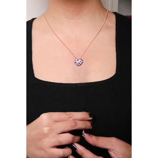 Necklaces JMS always Original Haus of Brilliance 18K Rose Gold 34 Cttw Diamond and Purple Amethyst Cluster Heart Shape 18 Pendant Necklace GH Color SI1SI2 Clarity Necklaces JMS always Original Haus of Brilliance 18K Rose Gold 34 Cttw Diamond and Purple Amethyst Cluster Heart Shape 18 Pendant Necklace GH Color SI1SI2 Clarity