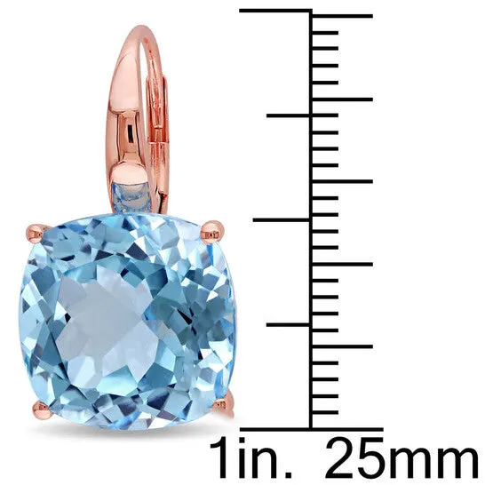 Original AMOUR 23 13 CT TGW Sky Blue Topaz Leverback Earrings In 14K Rose Gold JMS always Earrings Original AMOUR 23 13 CT TGW Sky Blue Topaz Leverback Earrings In 14K Rose Gold JMS always Earrings