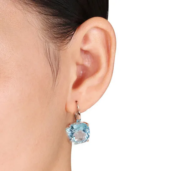 Original AMOUR 23 13 CT TGW Sky Blue Topaz Leverback Earrings In 14K Rose Gold JMS always Earrings Original AMOUR 23 13 CT TGW Sky Blue Topaz Leverback Earrings In 14K Rose Gold JMS always Earrings