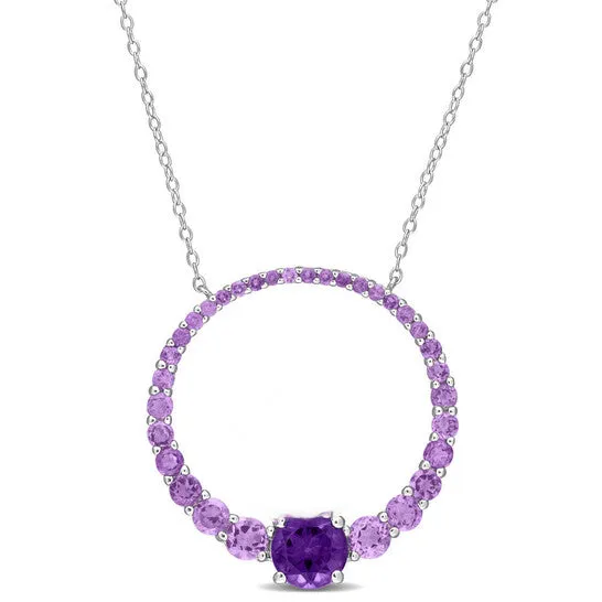 Original AMOUR 3 CT TGW African Amethyst Circle Of Life Pendant with Chain In Sterling Silver JMS always Necklaces Original AMOUR 3 CT TGW African Amethyst Circle Of Life Pendant with Chain In Sterling Silver JMS always Necklaces