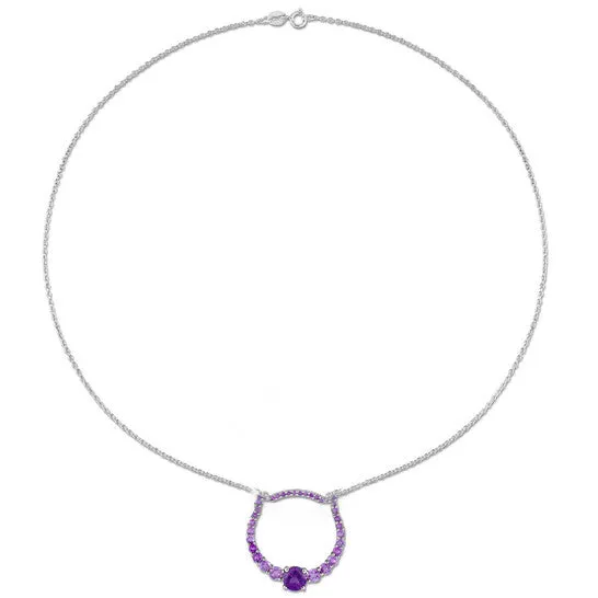 Original AMOUR 3 CT TGW African Amethyst Circle Of Life Pendant with Chain In Sterling Silver JMS always Necklaces Original AMOUR 3 CT TGW African Amethyst Circle Of Life Pendant with Chain In Sterling Silver JMS always Necklaces