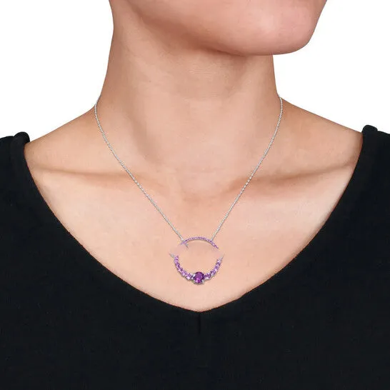 Original AMOUR 3 CT TGW African Amethyst Circle Of Life Pendant with Chain In Sterling Silver JMS always Necklaces Original AMOUR 3 CT TGW African Amethyst Circle Of Life Pendant with Chain In Sterling Silver JMS always Necklaces