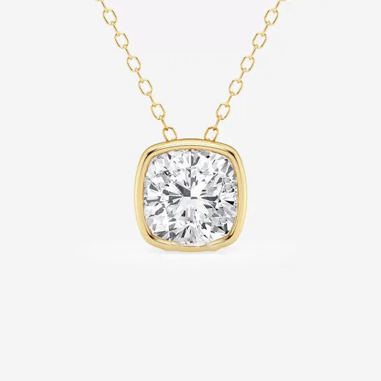 Original Brilliant Diamond 200 cttw 14KT Yellow Gold Bezel Setting CushionCut Lab Grown Diamond Pendant Necklace for WomenVS2 JMS always Necklaces Original Brilliant Diamond 200 cttw 14KT Yellow Gold Bezel Setting CushionCut Lab Grown Diamond Pendant Necklace for WomenVS2 JMS always Necklaces