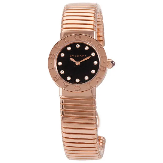 Original Bvlgari Bvlgari Black Lacquered Dial 18K Rose Gold Diamond Small Ladies Watch 102225 JMS always PreStyled Sets Original Bvlgari Bvlgari Black Lacquered Dial 18K Rose Gold Diamond Small Ladies Watch 102225 JMS always PreStyled Sets