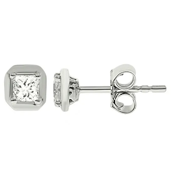 Original Diamond Muse 050 cttw 10KT White Gold Square Diamond Stud Earrings for Women JMS always Earrings Original Diamond Muse 050 cttw 10KT White Gold Square Diamond Stud Earrings for Women JMS always Earrings