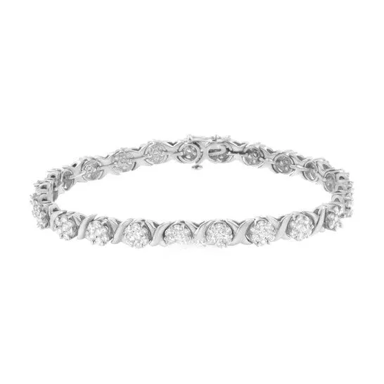 Original Haus of Brilliance 14K White Gold 4 78 cttw Diamond Cluster XLink Bracelet IJ SI2I1 JMS always Bracelets