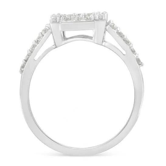 Original Haus of Brilliance Sterling Silver 1ct TDW RoseCut Diamond Emerald Frame Ring IJ I3 JMS always Rings Original Haus of Brilliance Sterling Silver 1ct TDW RoseCut Diamond Emerald Frame Ring IJ I3 JMS always Rings
