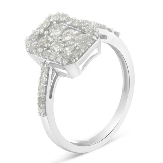 Original Haus of Brilliance Sterling Silver 1ct TDW RoseCut Diamond Emerald Frame Ring IJ I3 JMS always Rings Original Haus of Brilliance Sterling Silver 1ct TDW RoseCut Diamond Emerald Frame Ring IJ I3 JMS always Rings