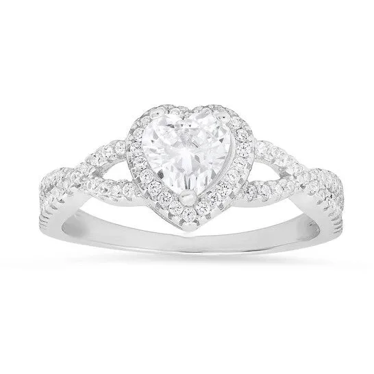 Original Kylie Harper Sterling Silver Heartcut Cubic Zirconia CZ Halo Ring JMS always Rings Original Kylie Harper Sterling Silver Heartcut Cubic Zirconia CZ Halo Ring JMS always Rings