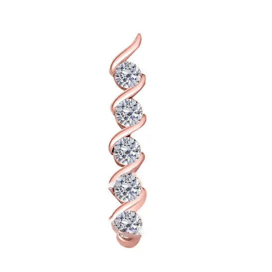 Original Maulijewels 100 Carat Natural Round White Diamond Five Stone 10K Rose Gold Pendant Necklace With 18 10k Rose Gold Plated Sterling Silver Box Chain JMS always Necklaces Original Maulijewels 100 Carat Natural Round White Diamond Five Stone 10K Rose Gold Pendant Necklace With 18 10k Rose Gold Plated Sterling Silver Box Chain JMS always Necklaces
