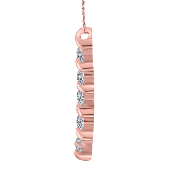 Original Maulijewels 100 Carat Natural Round White Diamond Five Stone 10K Rose Gold Pendant Necklace With 18 10k Rose Gold Plated Sterling Silver Box Chain JMS always Necklaces Original Maulijewels 100 Carat Natural Round White Diamond Five Stone 10K Rose Gold Pendant Necklace With 18 10k Rose Gold Plated Sterling Silver Box Chain JMS always Necklaces