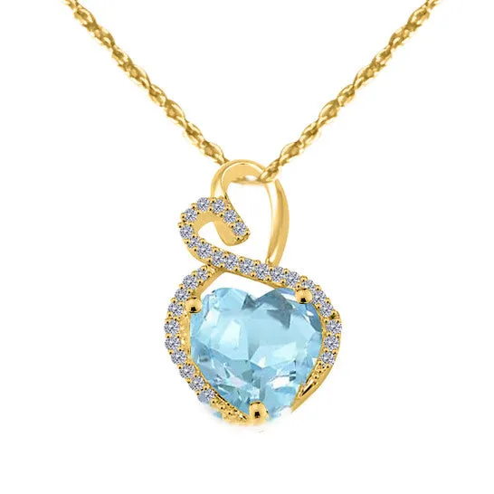 Original Maulijewels 4 Carat Heart Shape Aquamarine Gemstone And White Diamond Pendant In 14k Yellow Gold With 18 14k Yellow Gold Plated Sterling Silver Box C JMS always Necklaces Original Maulijewels 4 Carat Heart Shape Aquamarine Gemstone And White Diamond Pendant In 14k Yellow Gold With 18 14k Yellow Gold Plated Sterling Silver Box C JMS always Necklaces