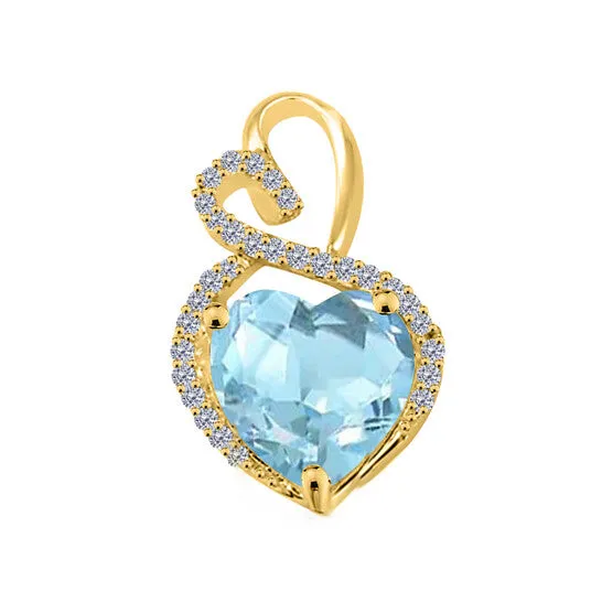 Original Maulijewels 4 Carat Heart Shape Aquamarine Gemstone And White Diamond Pendant In 14k Yellow Gold With 18 14k Yellow Gold Plated Sterling Silver Box C JMS always Necklaces Original Maulijewels 4 Carat Heart Shape Aquamarine Gemstone And White Diamond Pendant In 14k Yellow Gold With 18 14k Yellow Gold Plated Sterling Silver Box C JMS always Necklaces