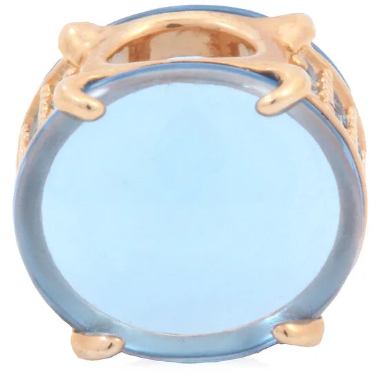 Original Pandora Oval Cabochon Charm Blue JMS always Charm Necklaces