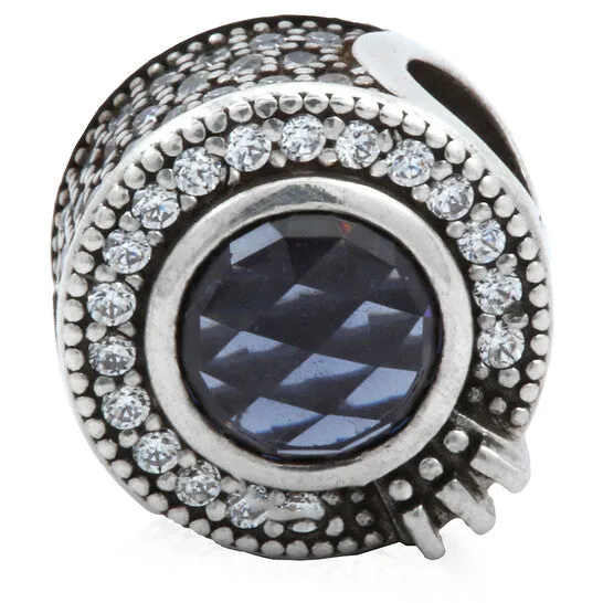 Original Pandora Sterling Silver O Crown Charm In Sparkling Blue JMS always Rings Original Pandora Sterling Silver O Crown Charm In Sparkling Blue JMS always Rings