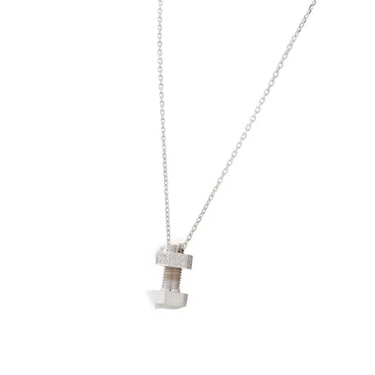 Original Picasso and Co 18kt White Gold Screw Pendant JMS always Necklaces Original Picasso and Co 18kt White Gold Screw Pendant JMS always Necklaces