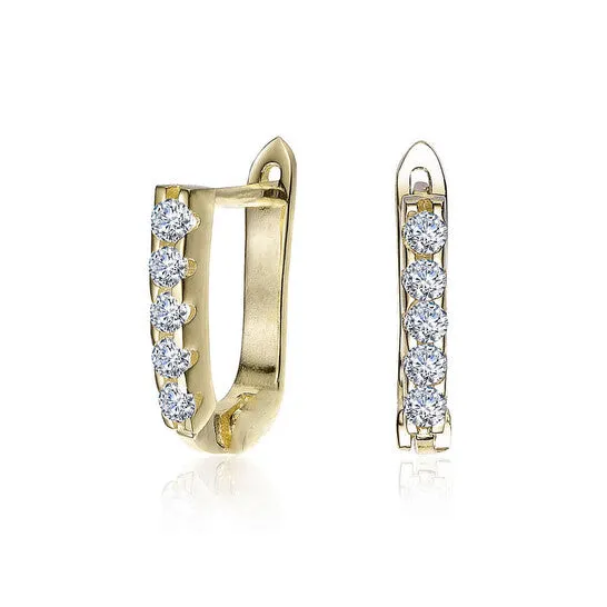Original Rachel Glauber 14K Gold Plated Cubic Zirconia Hoop Earrings JMS always Earrings Original Rachel Glauber 14K Gold Plated Cubic Zirconia Hoop Earrings JMS always Earrings