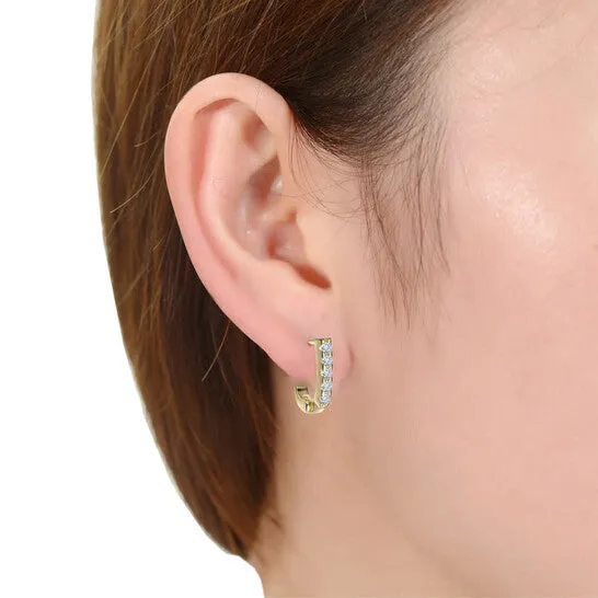 Original Rachel Glauber 14K Gold Plated Cubic Zirconia Hoop Earrings JMS always Earrings Original Rachel Glauber 14K Gold Plated Cubic Zirconia Hoop Earrings JMS always Earrings