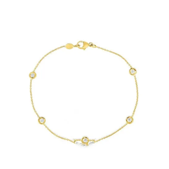 Original Roberto Coin Diamonds By The Inch Yellow Gold 5 Station Bracelet 001316AYLBD0 JMS always Bracelets Original Roberto Coin Diamonds By The Inch Yellow Gold 5 Station Bracelet 001316AYLBD0 JMS always Bracelets