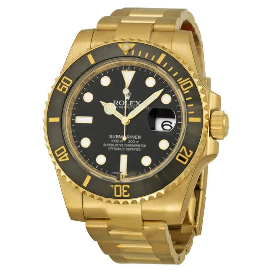 Original Rolex Submariner Black Dial 18K Yellow Gold Oyster Bracelet Automatic Mens Watch 116618BKSO JMS always Bracelets Original Rolex Submariner Black Dial 18K Yellow Gold Oyster Bracelet Automatic Mens Watch 116618BKSO JMS always Bracelets