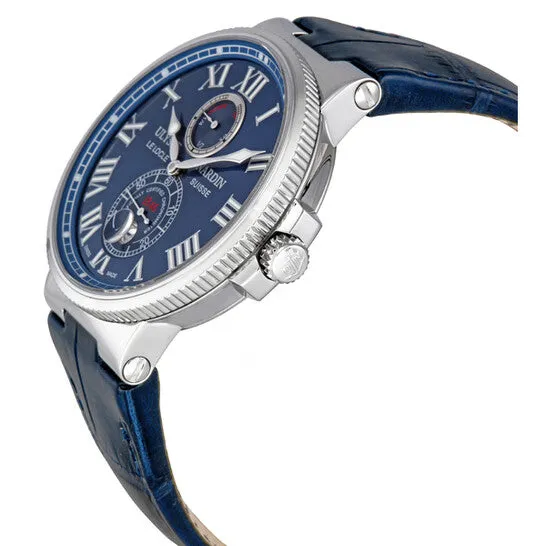 Original Ulysse Nardin Maxi Marine Chronometer Blue Leather Mens Watch 2636743 JMS always Watches