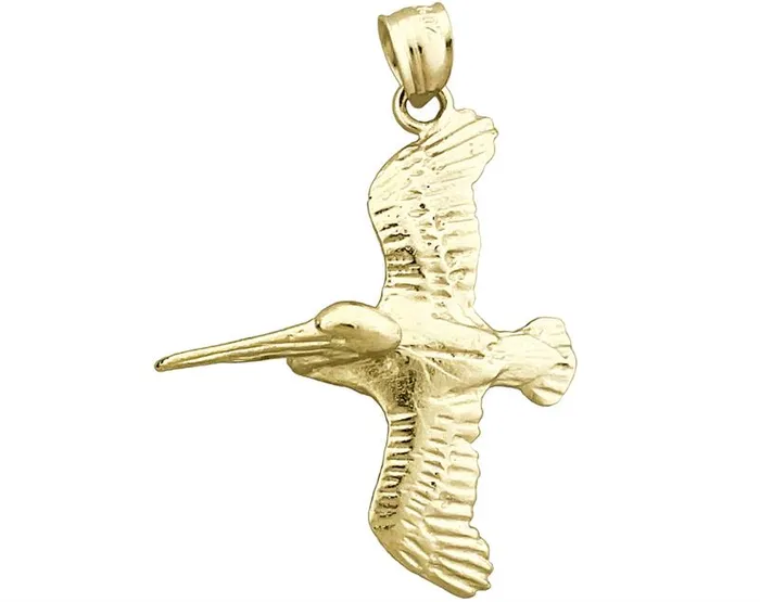 PreStyled Sets 14K Gold Flying Pelican Pendant Goldia