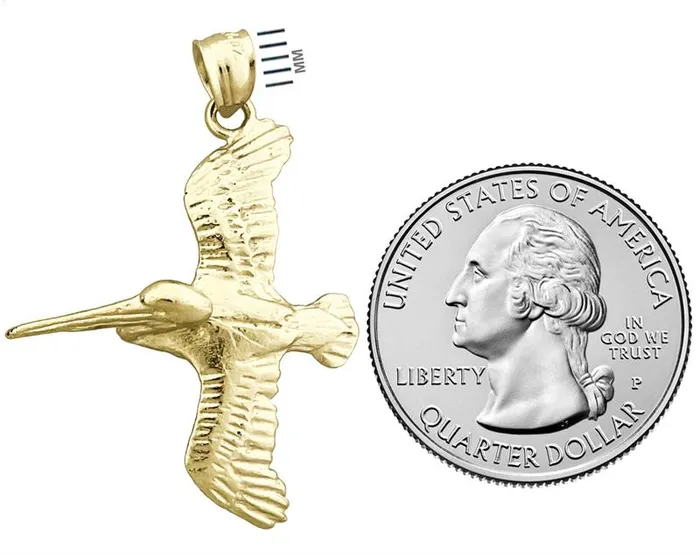PreStyled Sets 14K Gold Flying Pelican Pendant Goldia