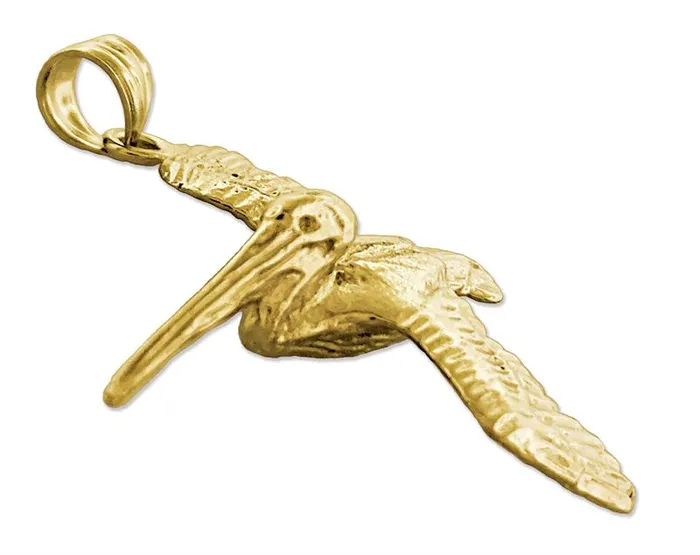 PreStyled Sets 14K Gold Flying Pelican Pendant Goldia