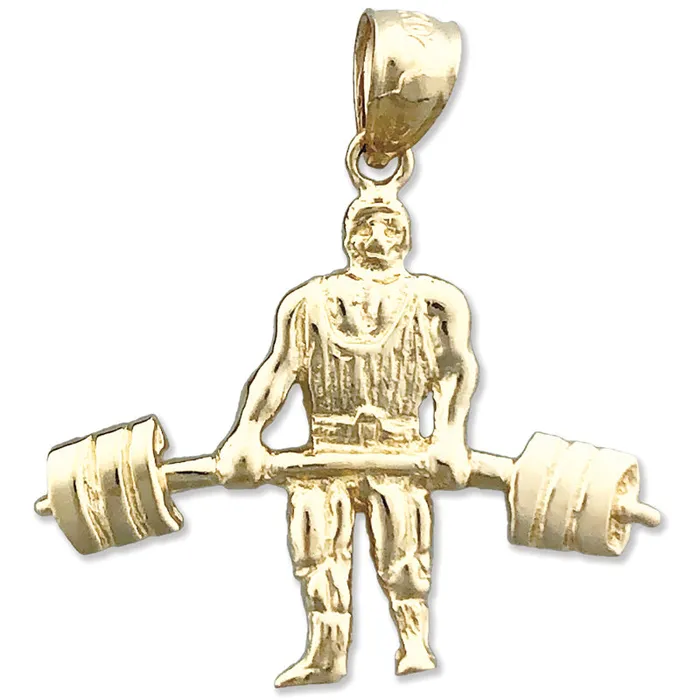 PreStyled Sets 14K Gold Heavyweight Bodybuilder Pendant Goldia