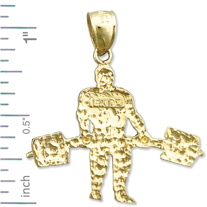 PreStyled Sets 14K Gold Heavyweight Bodybuilder Pendant Goldia