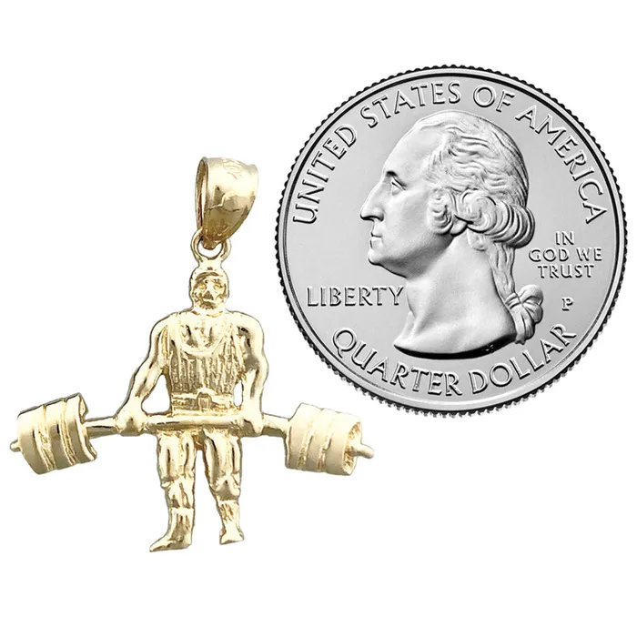 PreStyled Sets 14K Gold Heavyweight Bodybuilder Pendant Goldia
