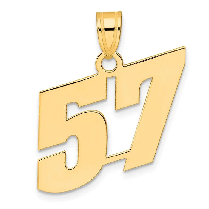 PreStyled Sets 14k Yellow Gold Polished Block Number 57 Pendant Goldia
